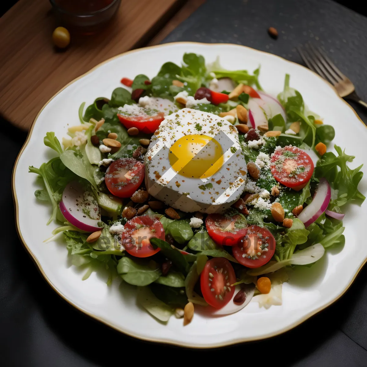 Picture of Gourmet Vegetable Salad with Fresh Tomato and Cheese