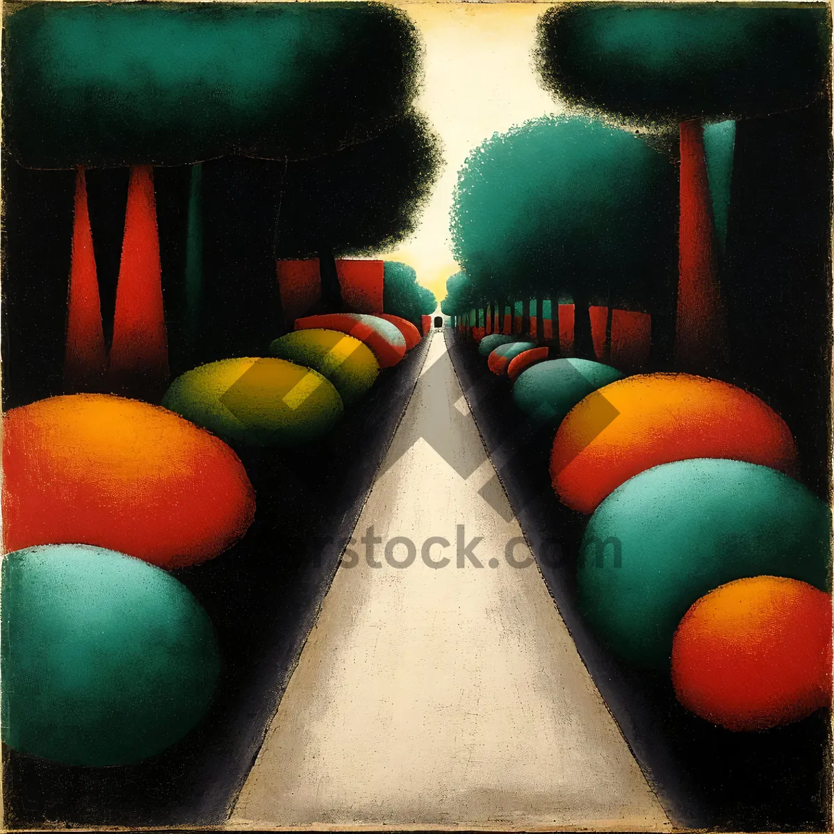 Picture of Colorful Croquet Ball and Bowling Pin on Table