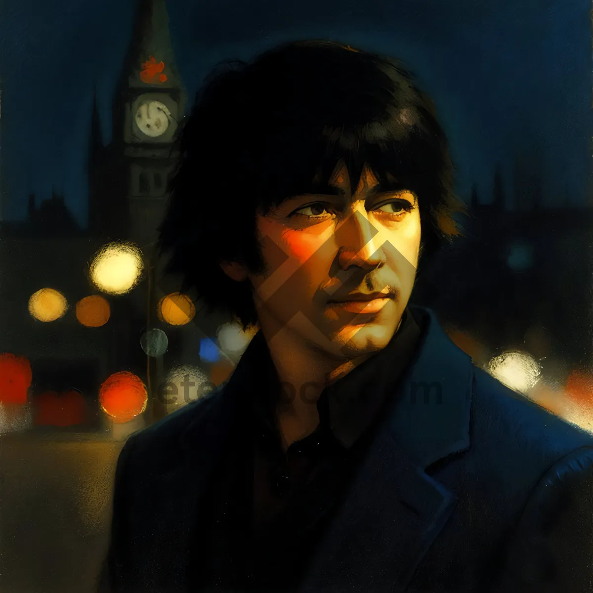 Picture of Male comedian with attractive black hair and sexy eyes.