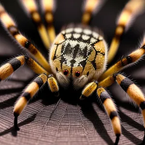 Garden Spider: Majestic Arachnid in Black and Gold
