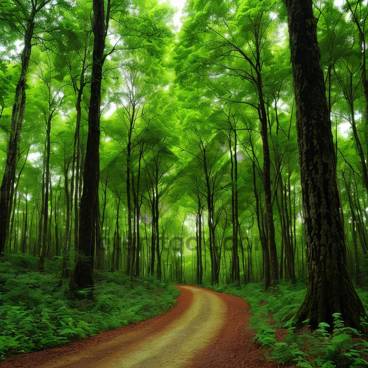 Picture of Sunlit Forest Path in Summer