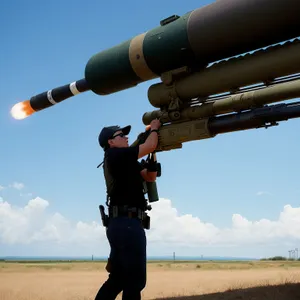 Skyrocketing Device over Vast Green Landscape