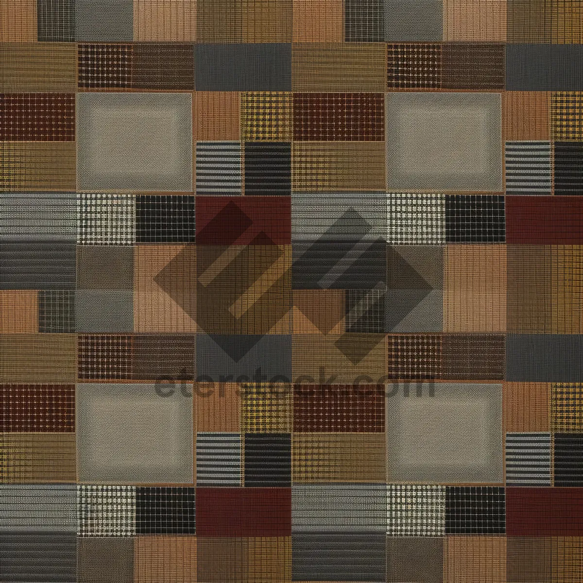 Picture of Geometric Retro Tile Pattern in Tartan Plaid Design