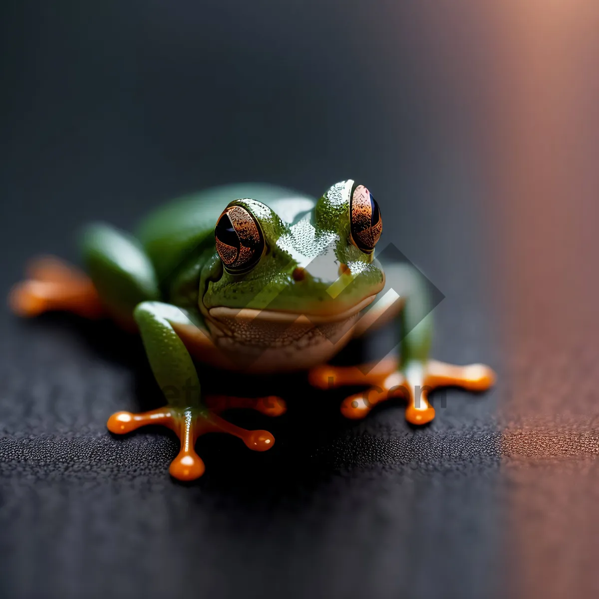 Picture of Eye-catching Wildlife: Orange-Eyed Tree Frog Peeping