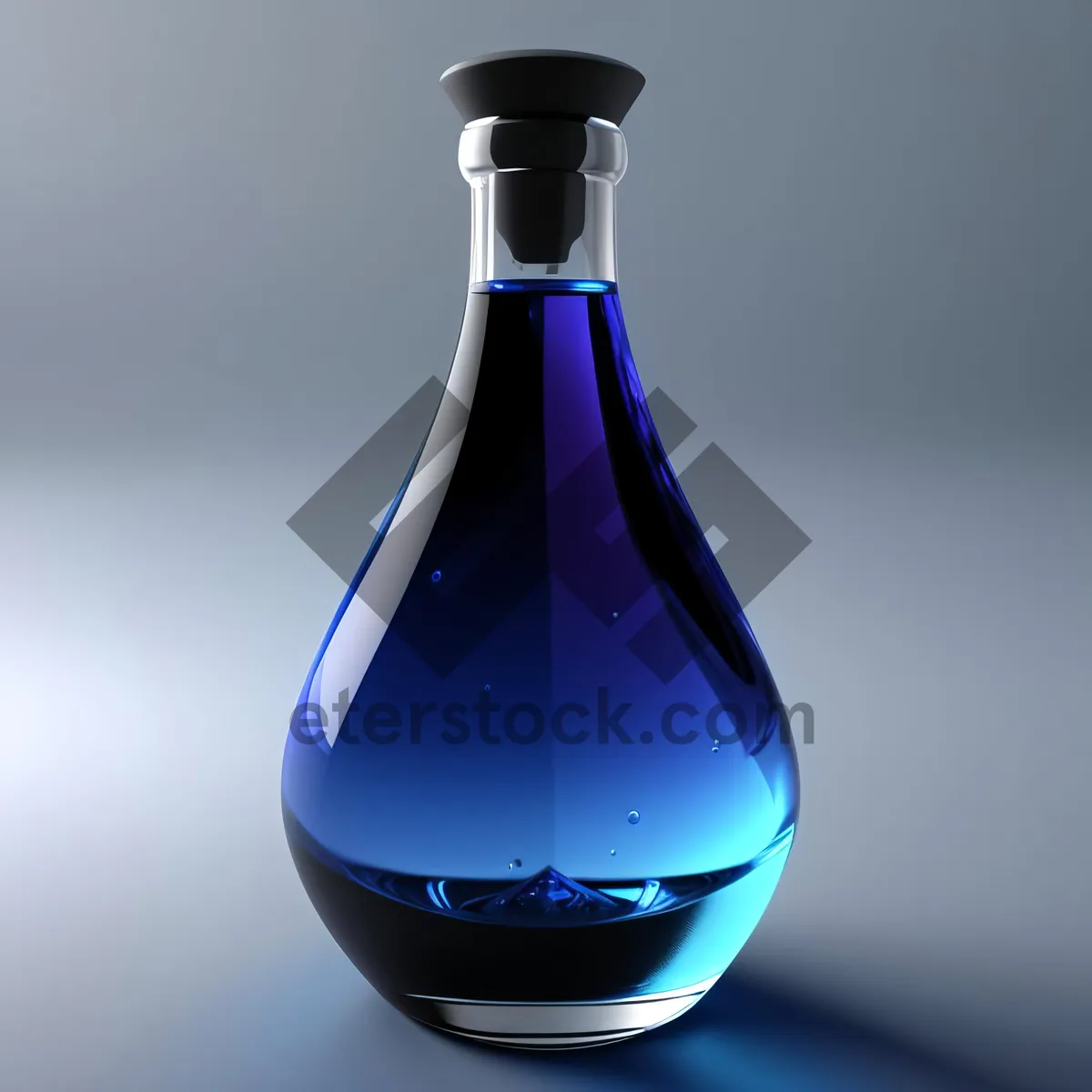 Picture of Glass Bottle with Transparent Liquid, Wine, Alcohol