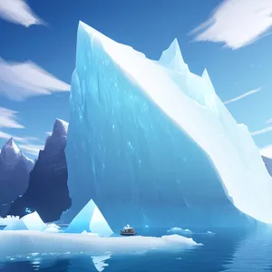 Majestic Snow-Capped Glacier - A Breathtaking Winter Landscape