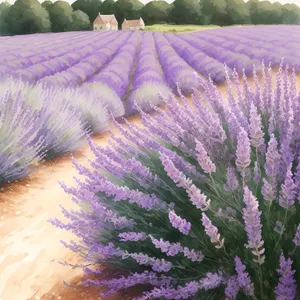 Blooming Lavender Fields: Tranquil Summer Scenery