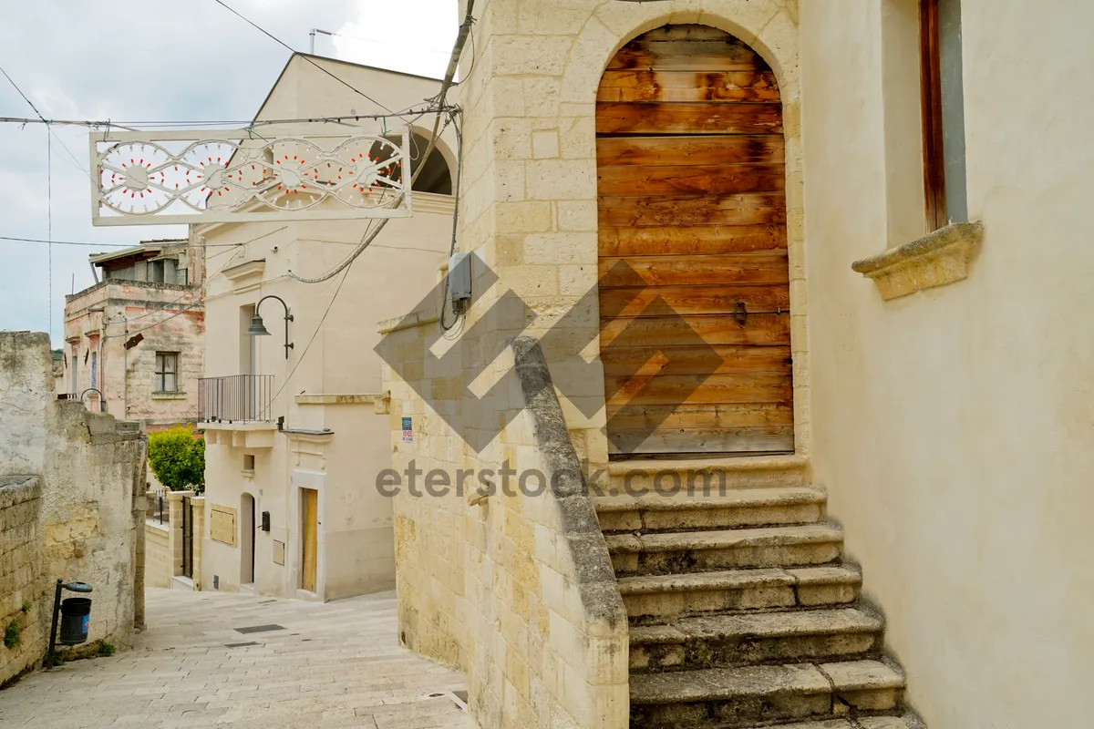 Picture of Ancient church architecture in historic city street