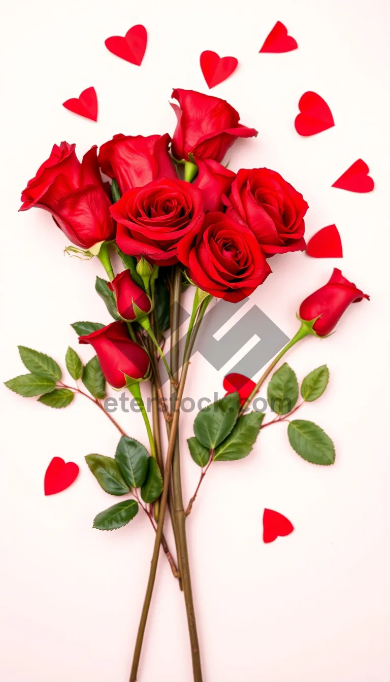 Picture of Romantic Pink Rose Bouquet for Valentine's Day Celebration