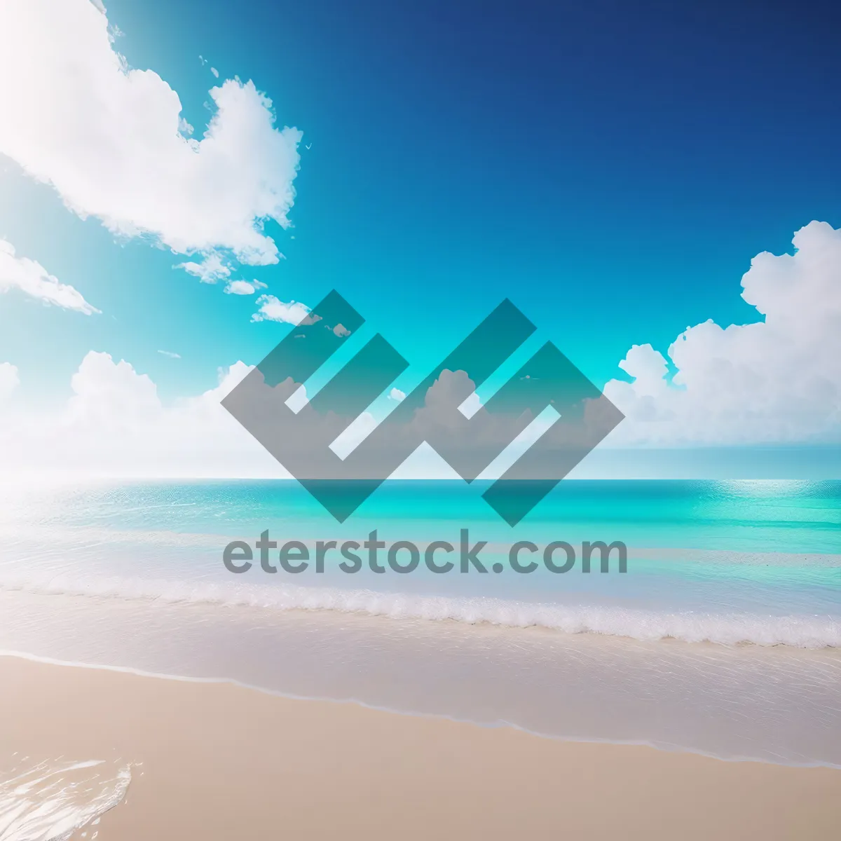 Picture of Serene Summer Seascape with Colorful Clouds