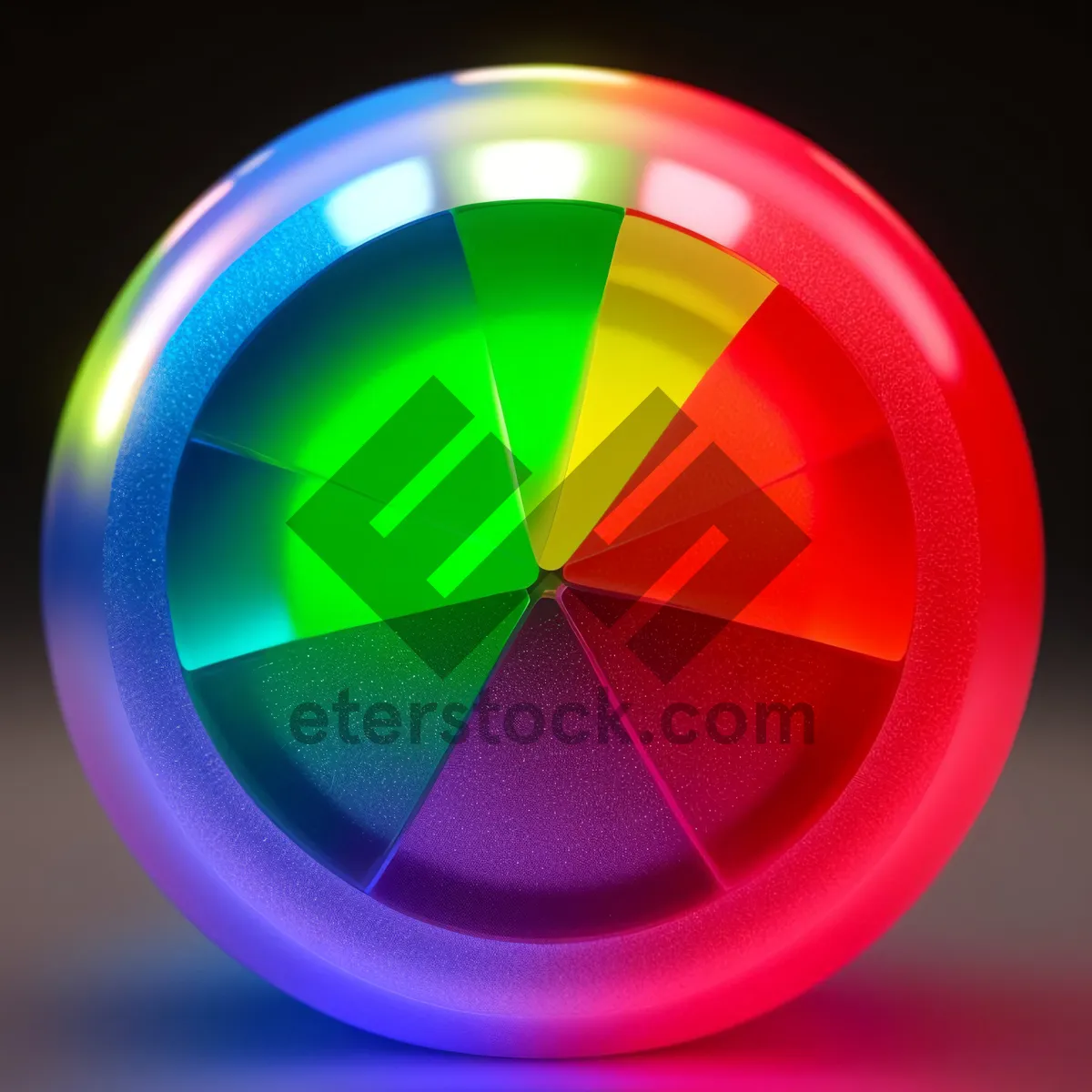 Picture of Shiny Round Web Buttons Set with Reflection on Black