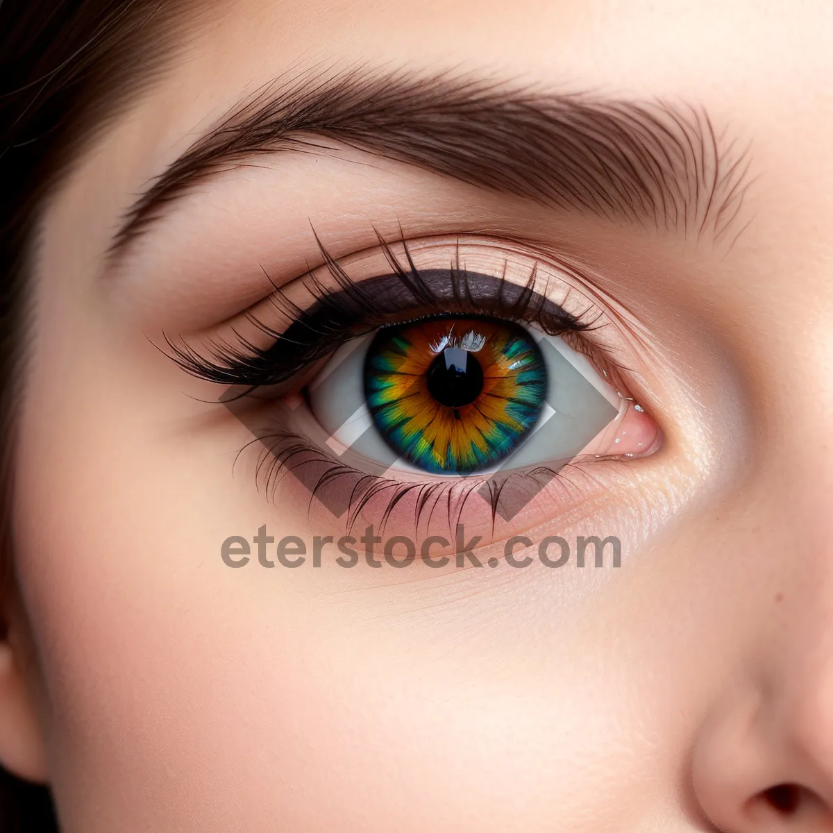 Picture of Stunning Eyeball and Eye Makeup Closeup