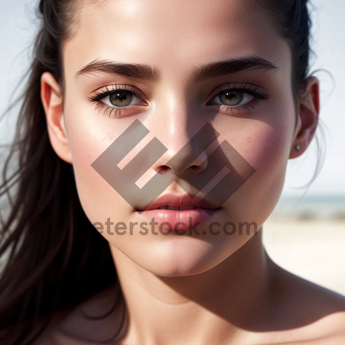 Picture of Radiant Beauty: Captivating Close-up of Attractive Model's Face