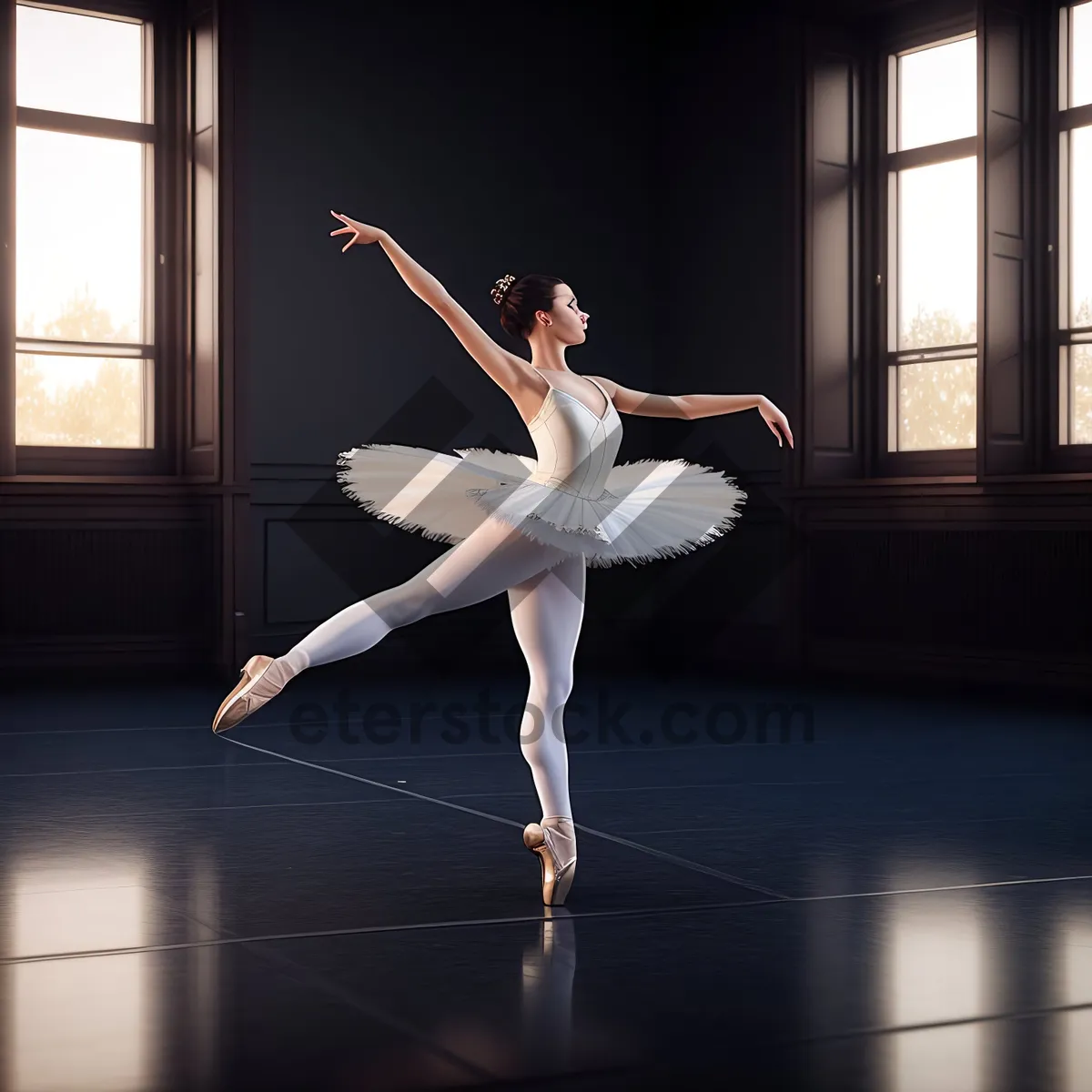 Picture of Graceful Motion: Modern Dancer Poses with Elegance