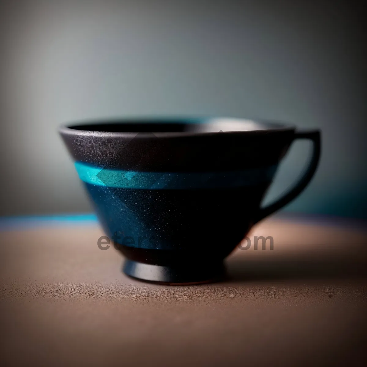 Picture of Hot Espresso in Ceramic Cup with Saucer