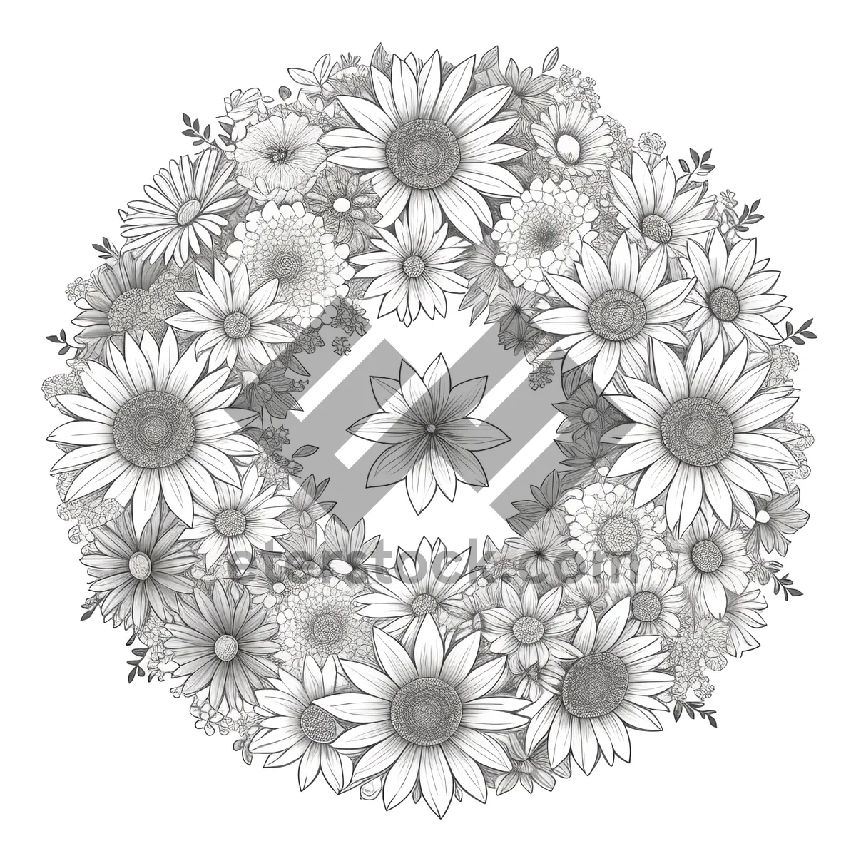 Picture of Frozen Floral Snowflake Design - Decorative Winter Element