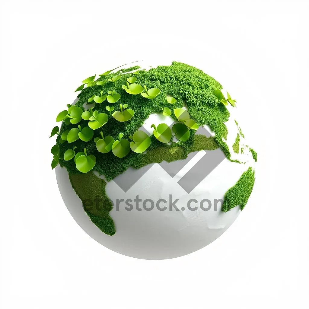 Picture of Green Earth Symbol with Tree Icon