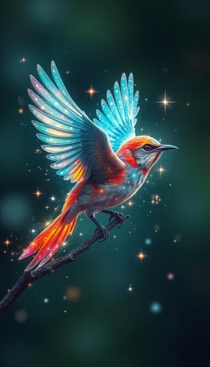 Starlit Celebration: Bright graphic art in night sky