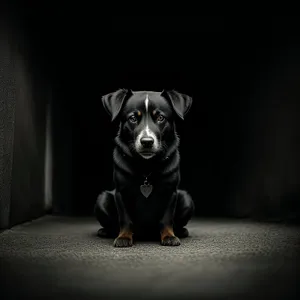 Black Canine Hound - Cute Puppy Portrait