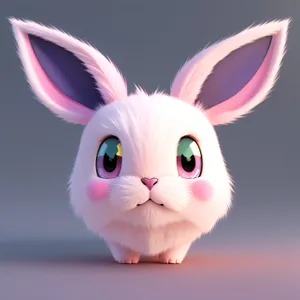 Cute Easter Bunny with Fluffy Fur