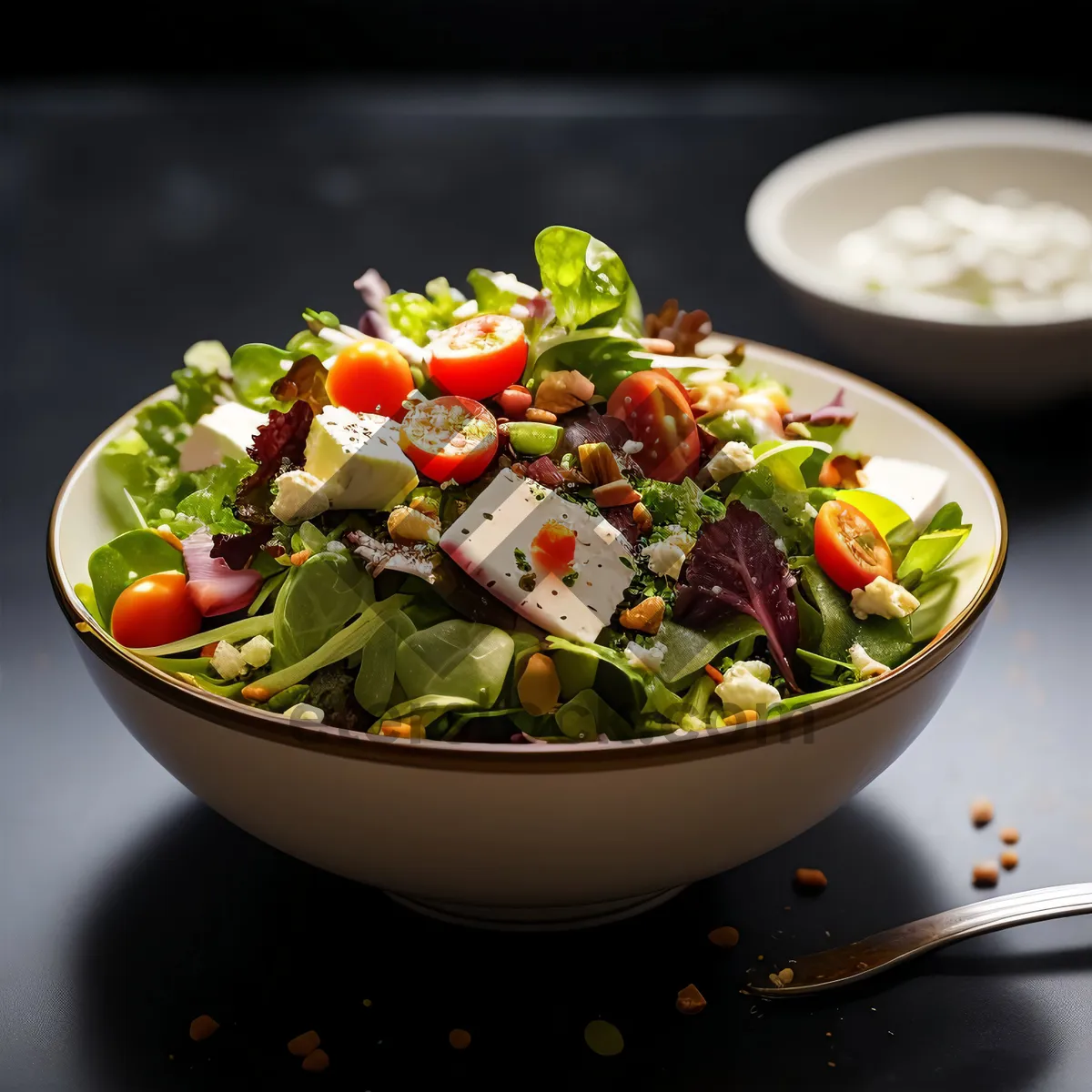 Picture of Delicious Gourmet Restaurant Salad with Fresh Vegetables