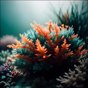 Vibrant Coral Reef Teeming with Exotic Marine Life.