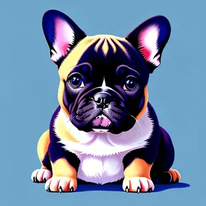Bulldog Cutie in Cartoon Studio Portrait