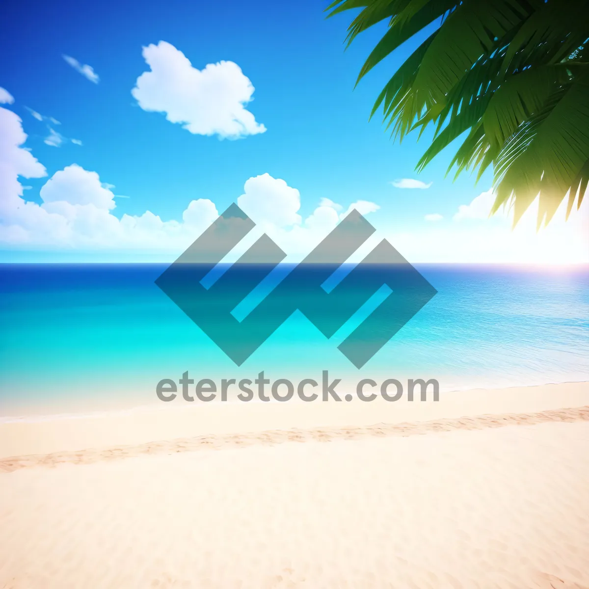 Picture of Turquoise Paradise: Coastal Serenity with Sunny Waves