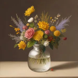 Yellow Sunflower Bouquet in Decorative Vase