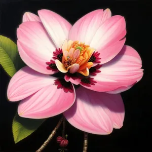 Blooming Pink Hibiscus Flower in Garden