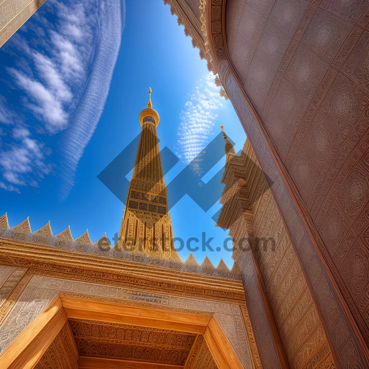 Picture of East Asian Temple: Ancient Shrine of Golden Architecture