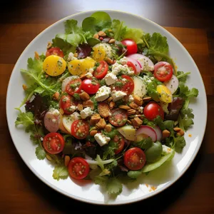 Delicious and Healthy Mediterranean Salad with Feta Cheese