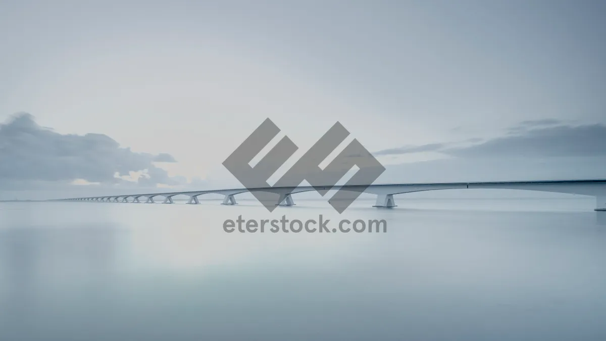 Picture of Skyline beach landscape over cable wire by the sea