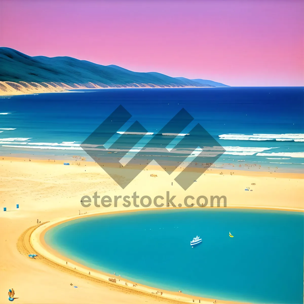 Picture of Tranquil Lagoon Paradise: Clear Waters, Sandy Beach, Azure Sky