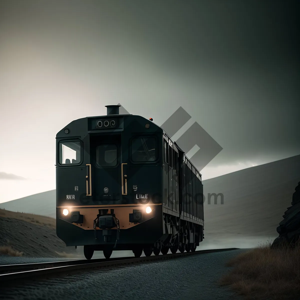 Picture of Vintage Train at Sunset