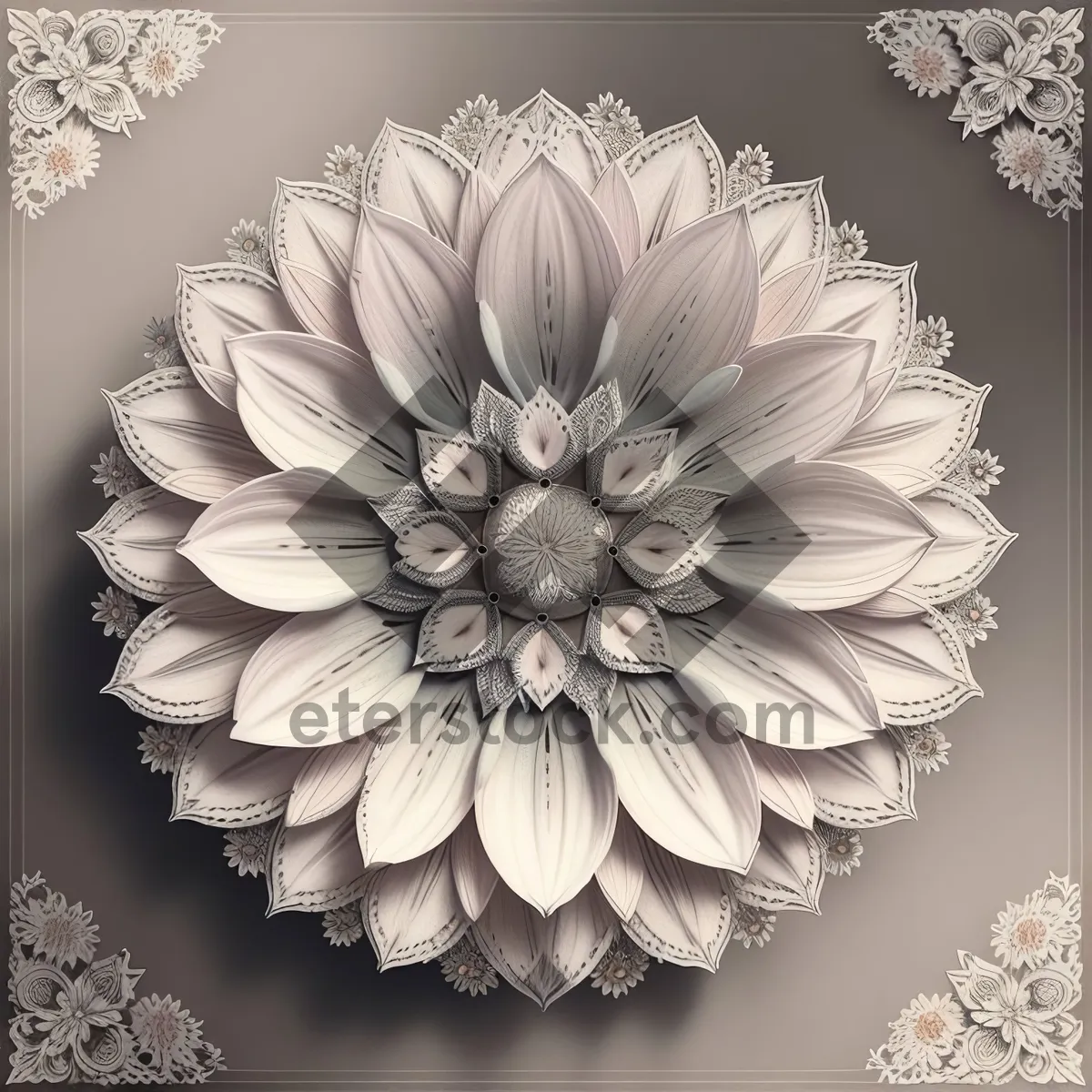 Picture of Vintage Floral Pattern with Ornate Retro Decor