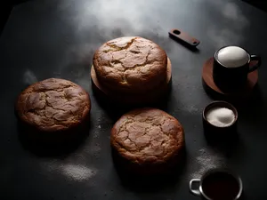 Delicious Walnut Chocolate Chip Muffin Closeup