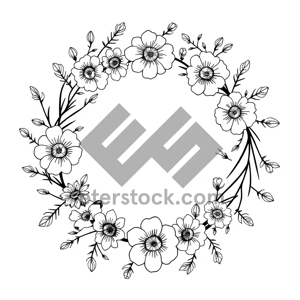 Picture of Vintage Floral Ornate Leaf Pattern Design Illustration