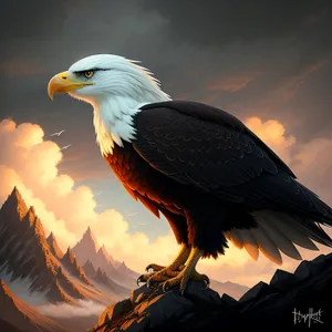 Bald Eagle Soaring with Piercing Gaze