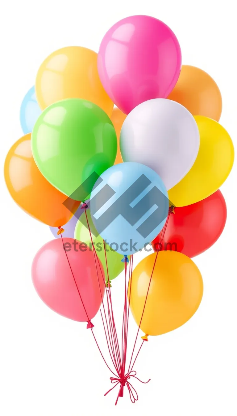 Picture of Colorful Balloon Party Icons Set