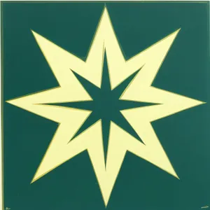 Sparkling Star Symbol with Flag Design Graphic