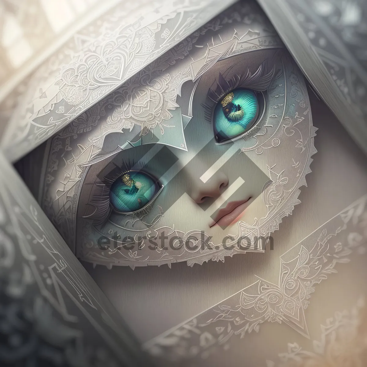 Picture of Doll Face Portrait with Expressive Eyes