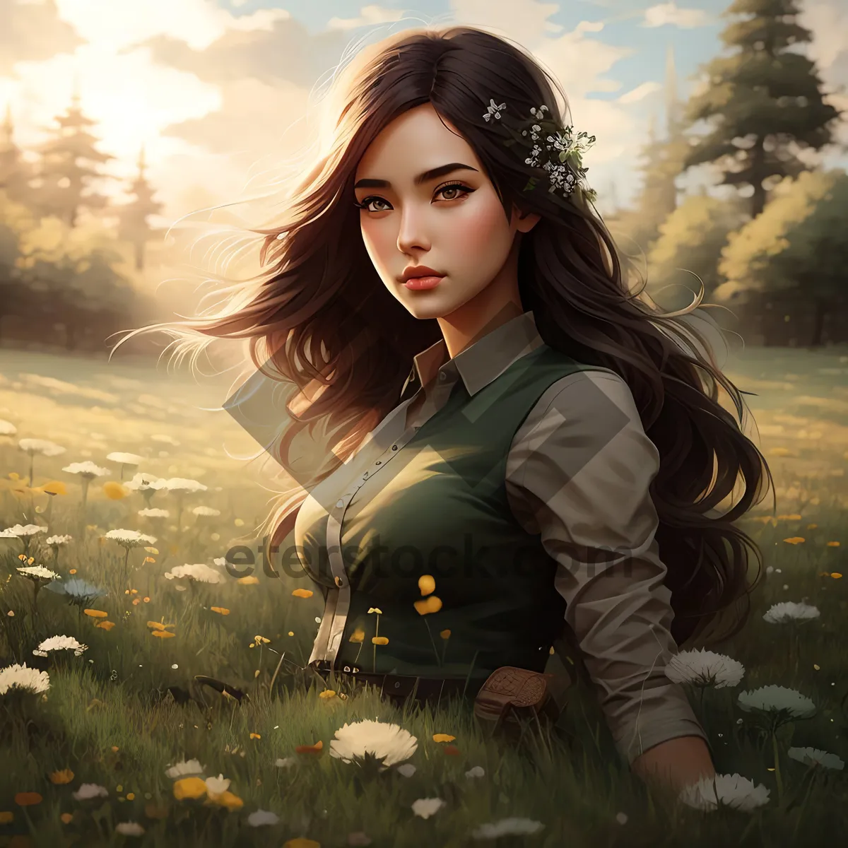 Picture of Happy Fashion Model with Pretty Smile