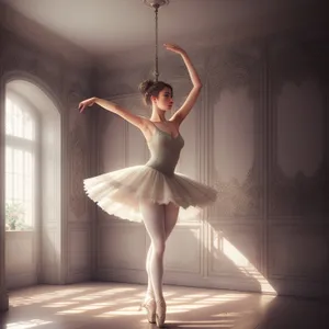 Graceful Ballerina Poses in Stunning Fashion Dance.