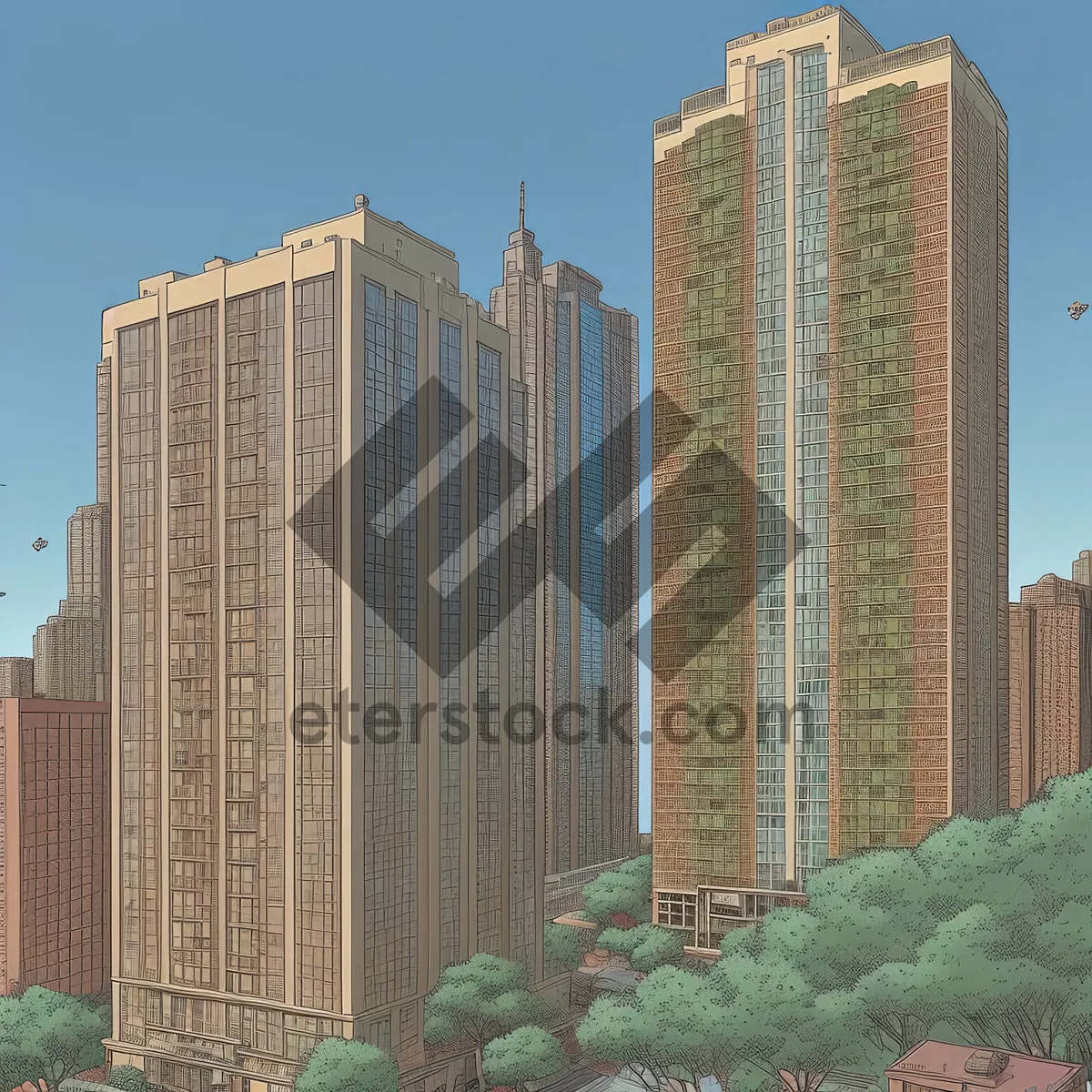 Picture of Urban Skyline: Modern Business District Tall Buildings