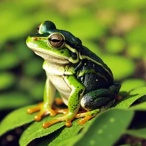 Colorful Tree Frog with Stunning Eyes