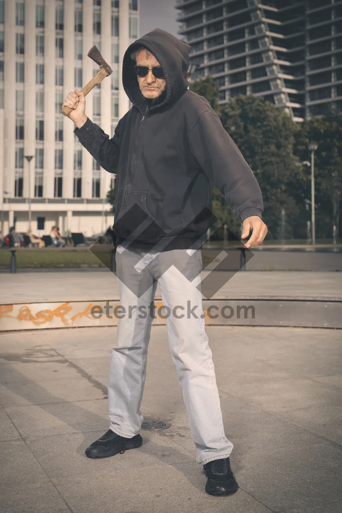 Picture of Happy man skateboarding outdoors on a vehicle - Image Title