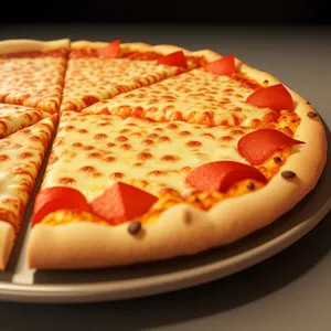 Delicious Pizza Slice with Melting Mozzarella