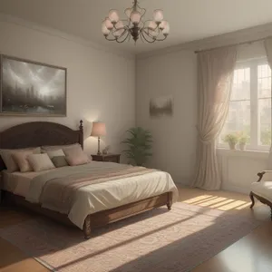Modern Bedroom Interior with Comfortable Sofa and Stylish Lamp