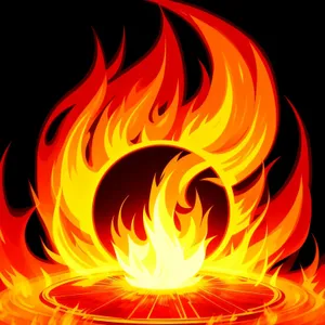 Fiery Swirls: A Modern Digital Flame Design